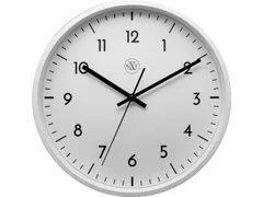 wandklok NXT 30cm kunststof wit, witte wijzerplaat cijferaanduiding