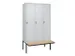 locker voor scheiding van kleding,HxBxD 2120x1200x815mm,3vak