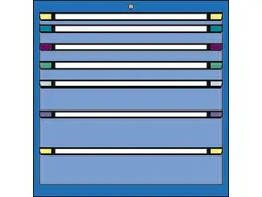 armoire à tiroirs HxlxP 800x1205x695mm RAL7035 face avant RAL7035