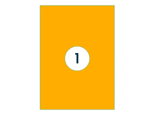 Etiquette universelle 210x297mm orange fluorescent 100 pièces