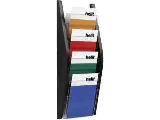 wandfolderhouder HxBxD 540x220x80mm 4xDIN A5 transparant zwart - 1