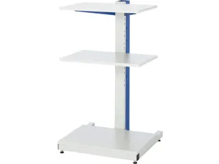 pc-station,HxBxD 1140x650x650mm,3legb.,niveaus lichtgrijs - 1