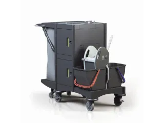 dweilwagen,HxBxD 1040x680x1245mm,emmer 2x15l zwart,mopwringer/houder - 2