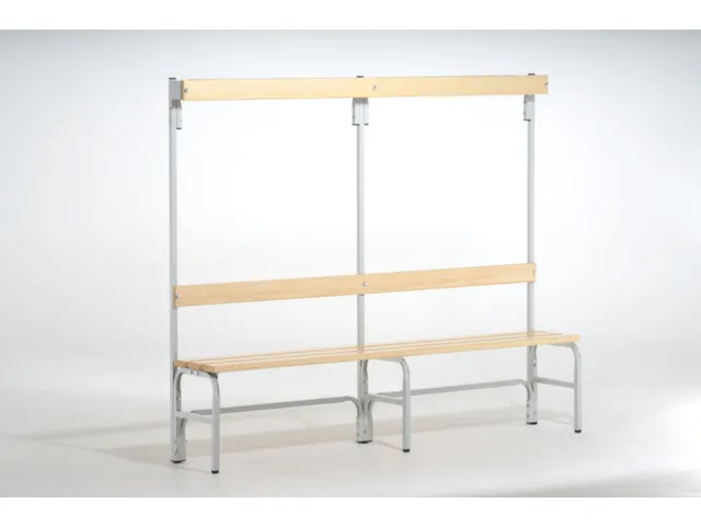 omkleedbank,HxLxD 1650x1500x375mm,houten lijst,frame staal RAL7035