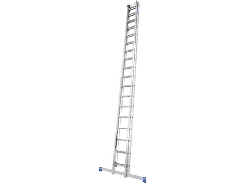 optrekladder,2x18,sporten,balk L 5,2-9,1m,2-dlg.,aluminium