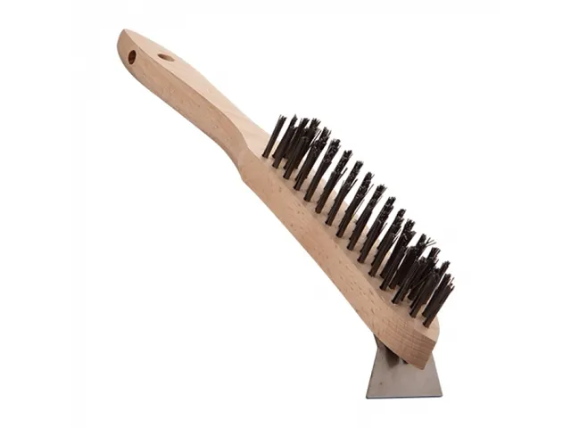 CaterChef Staalborstel met schraper 29cm Hout