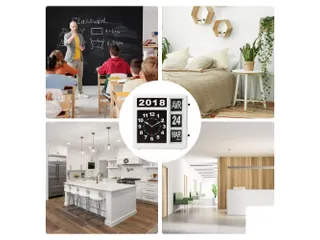 Flipover Wandklok Met Kalender 31x31cm Frans - 7