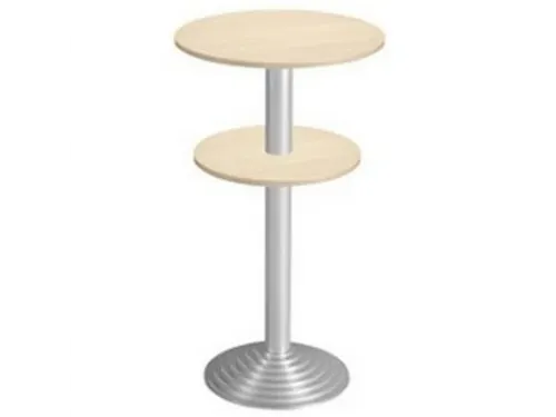 statafel,HxØ 1100x600mm,rond,schotelvoet aluminium-zilver,blad beuken