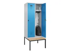 locker met bank,HxBxD 2120x800x815mm,2vak,vak B 400mm,draaigrendel