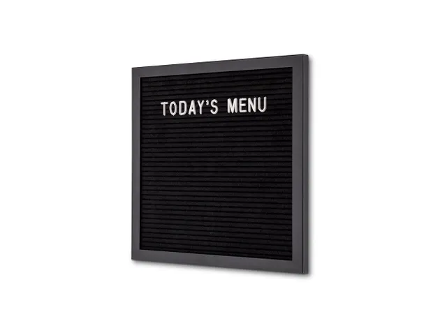 Letterbord Zwart 30x30cm met Zwarte Lijst