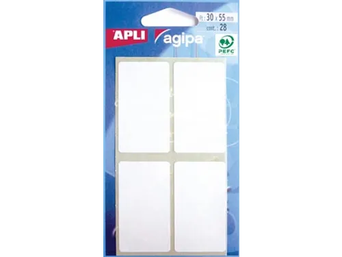 Witte Etiketten In Etui Ft 30x55mm (bxh), 28 Stuks, 4 Per Blad