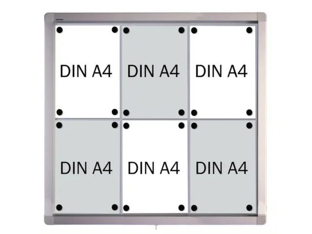 Infovitrine 6xa4 Whiteboard Voor Binnen Aluminium Frame