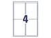 Etiquette laser Avery 96x50.8mm transparent 25 feuilles 4 étiquettes