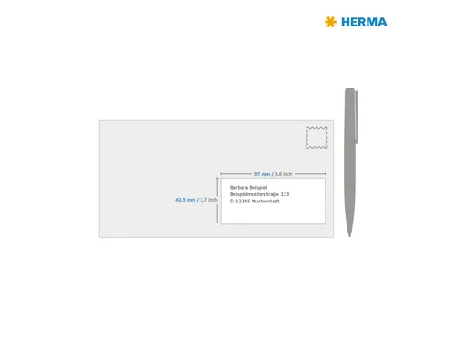 HERMA 10907 Power Etiketten A4 97x42,3mm Wit 300 stuks