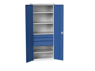 universele kast,HxBxD 2000x800x550mm,4xStalen bodem,3lade(n) - 1
