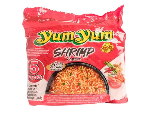 Noodles Yum Yum garnaal bami 5-pack 5x60gr