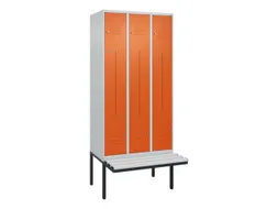 Z-garderobekast,HxBxD 2120x900x815mm,6vak,vak B 300mm,cil.-slot