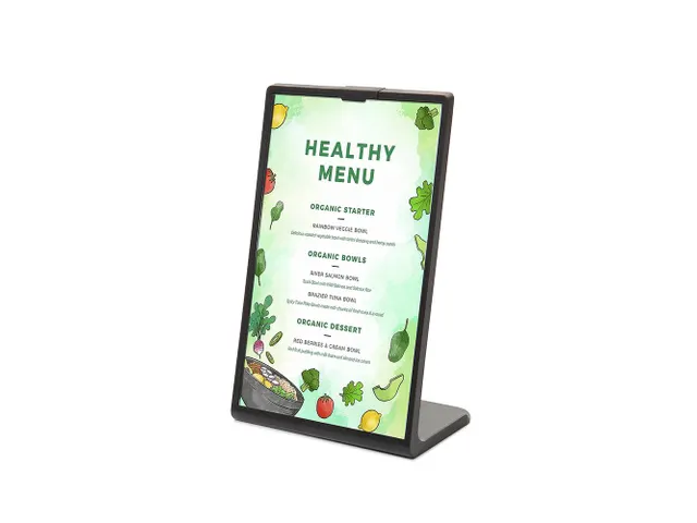 Menustandaard Scritto L-stand Zwart A6