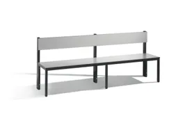 omkleedbank,HxLxD 796x2000x407mm,HPL zilvergrijs,frame staal RAL7021