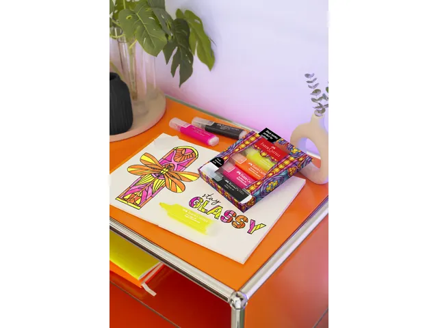 Faber-Castell markeerstift Glassy set á 4 markers