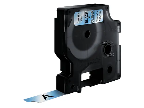 Labeltape Dymo 45010 D1 S720500 12mmx7m zwart op transparant