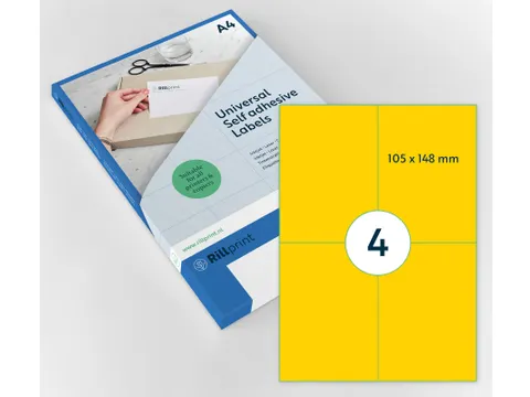 Gekleurde Etiketten 105x148mm Geel 42722 1000 Vel