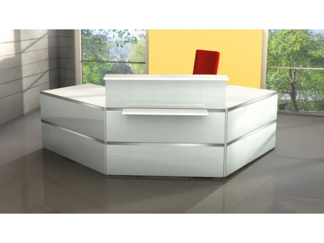 Banque D'accueil Offre Complète Lxp 2500X2500Mm 2Coins Tablette Repos