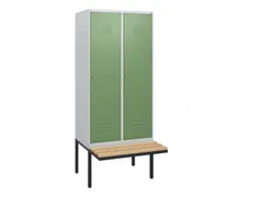 locker met bank,HxBxD 1950x800x815mm,2vak,vak B 400mm,cil.-slot