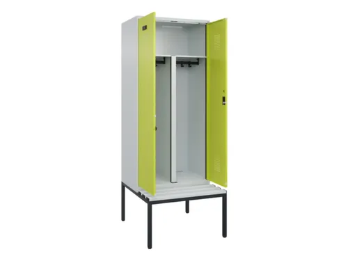 PBM-locker met bank,HxBxD 2120x800x815mm,2vak,vak B 400mm