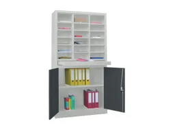 Postsorteerkast Met Deuren 1950x1000x400mm 3x6 Ral7035 Front Ral7016