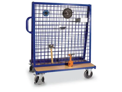 Materiaalwagen 500kg Hxlxb 1555x1370x800mm Ral5010 Draadgaas