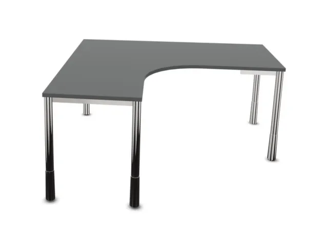 bureau à retour à hauteur réglable,MS-gris foncé