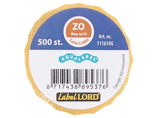 Voedseletiketten 54x22x54mm Aqualabel ZO weg op DI
