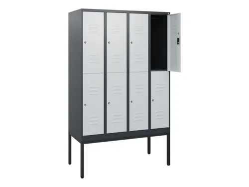 dubbeldekse locker,HxBxD 1950x1200x500mm,4x2vak.,vak B 300mm,cil.-slot