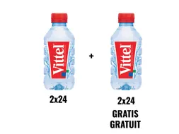 Actie Vittel: 2+2 GRATIS: Vittel water fles 33cl pak van 24 stuks