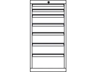 ladekast HxBxD 1000x500x600mm 7laden slot RAL7035 front RAL7016 - 3