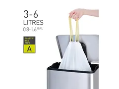 Afvalzak EKO MDPE type A met trekband 35x40cm 3-6L wit