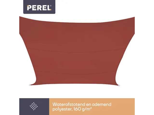 Zonnezeil Vierkant 3.6x3.6m Terracotta