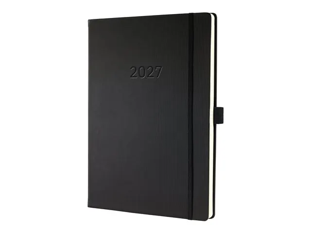Weekagenda Conceptum A4+ 2027 (NL/FR/EN/DU), verticaal zwart Hardcover