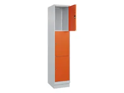 lockerkast,HxBxD 1950x400x500mm,1x3vakken,vak B 400mm,cil.-slot,sokkel