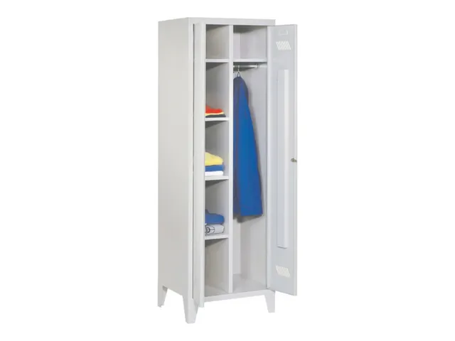 kleding-/wasgoedkast,HxBxD 1850x600x500mm,RAL7035,front RAL7035