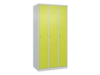 locker,HxBxD 1850x900x500mm,3vak,vak B 300mm,cil.-slot,staand op vloer - 1