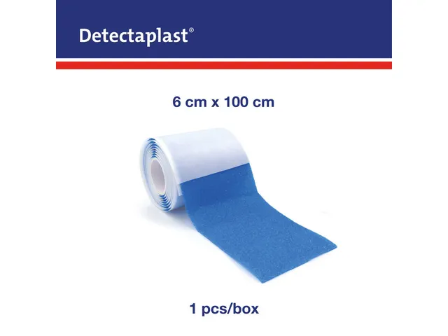 Pansement autoadhésif sans colle Detectaplast 6cm x 1m bleu