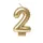 Verjaardagskaars cijfer 2 Folieballon Goud 10cm