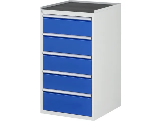 ladekast 1035x580x650mm 5laden cilinderslot RAL7035 RAL5010 metaal