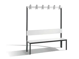 omkleedbank,HxLxD 1650x1500x407mm,HPL wit,frame staal RAL7021 - 1