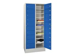 Wasgoedkast 1850x770x500 2x10 Vakken Sokkel Ral7035 Front Ral5010