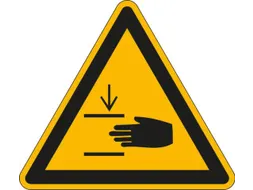 waarschuwingsbord,waarschuwing: handletsel,sticker,folie,HxB 50x50mm