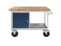 werkbank,verrijdbaar,HxBxD 840x1300x600mm,beukblad,draagverm. 500kg