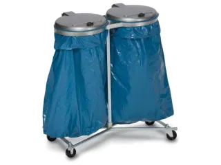 Dubbele Afvalverzamelaars Verrijdbaar 1020x860x500mm 120 Liter - 1